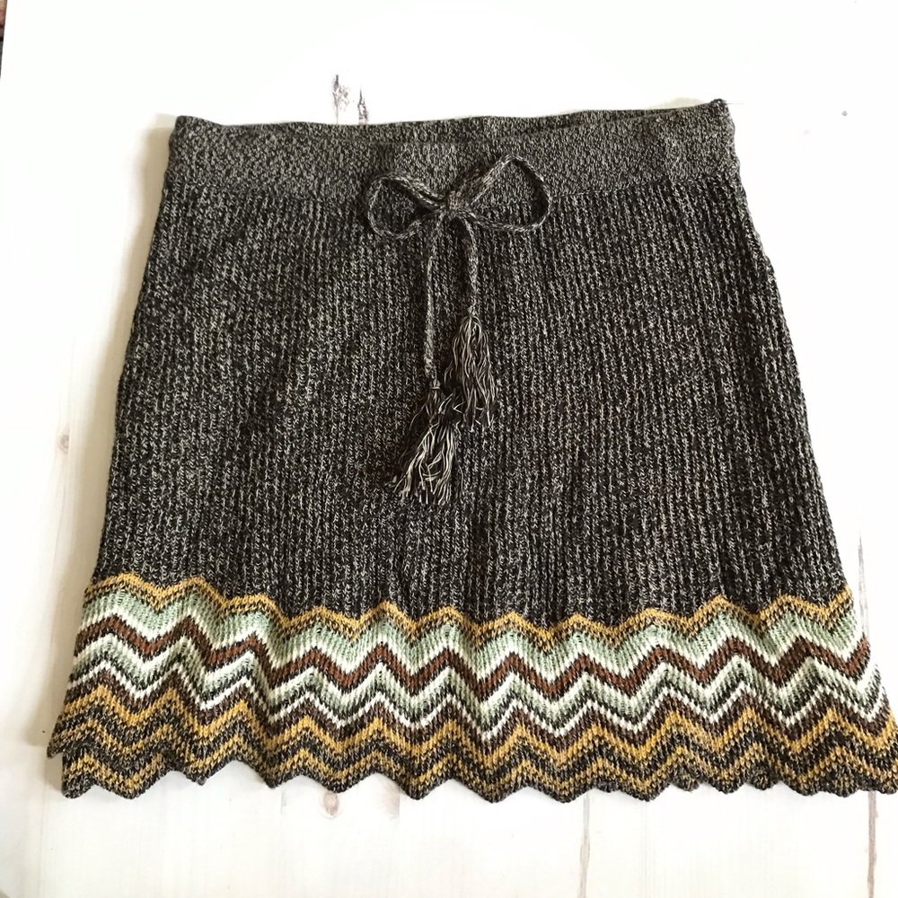 Urban Outfitters Ecote chevron knit mini skirt.